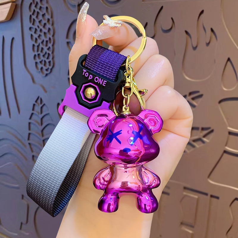 Cartoon Color-Changing Bear Keychain Accessories Couple Car Key Chain Pendant Bag Hanging Ornament Little Creative Gifts