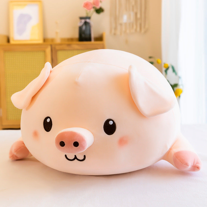 Cute Animal Ball Pig Pillow Plush Toy Lazy Round Roll Pillow For Girls Sleeping Pillow Living Room Decoration