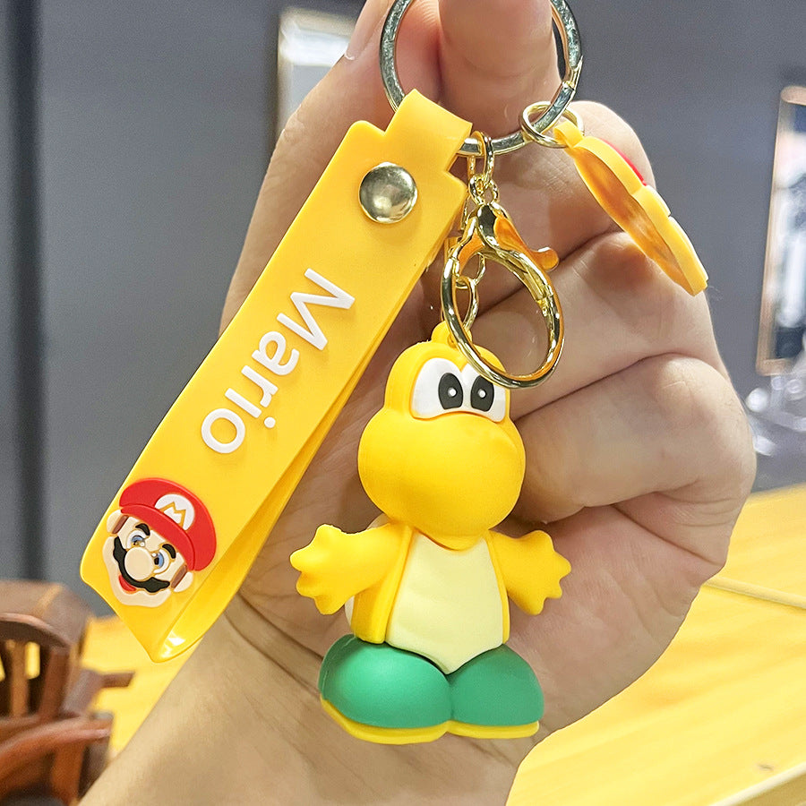 Cartoon Super Mary Mario Mushroom-Shaped Haircut Keychain Creative Car Key Chain Crane Machine Pendant Small Gift