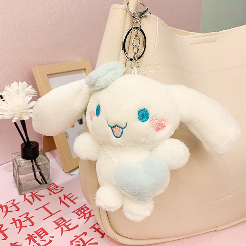 Creative Plush Big Ear Dog Doll Keychain Pendant Cute Exquisite Car Key Chain Bag Small Ornaments