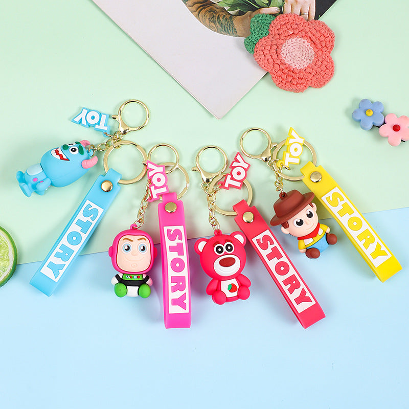 Cartoon Bus Light Year Keychain Pendant Epoxy Doll Cute Couple Bags Ornaments Car Key Chain Accessories