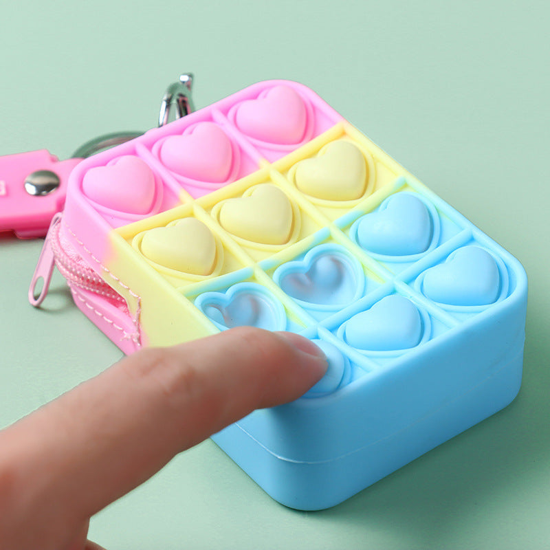 Silicone Deratization Pioneer Coin Purse Puzzle Pressure Relief Bubble Music Coin Purse Deratization Pioneer Keychain