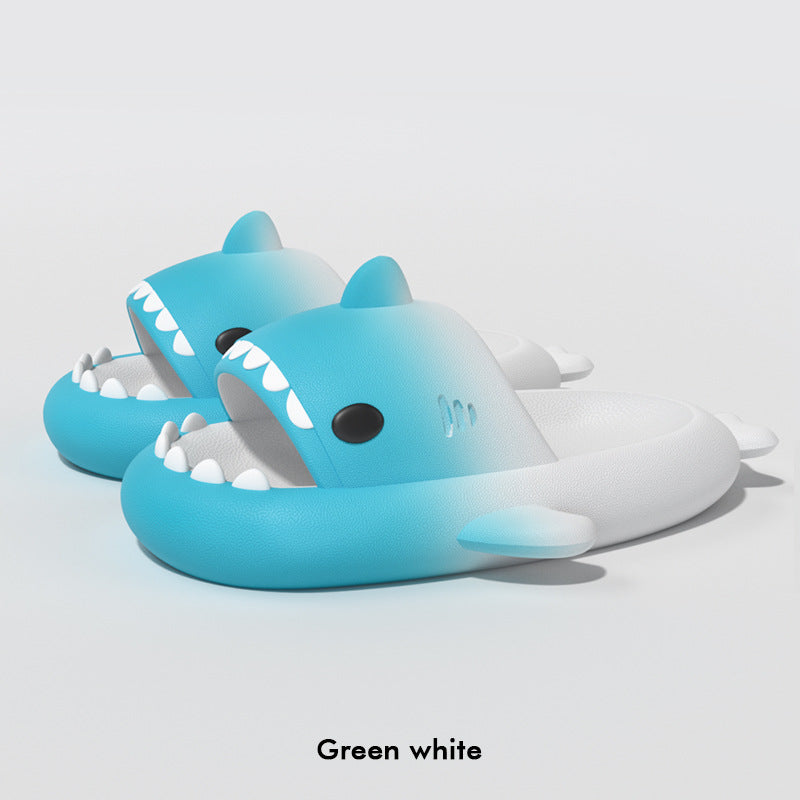 Gradient Shark Slippers for Women Cute Summer Indoor Home Home Bath Non-Slip Couple Outdoor Sandals for Men