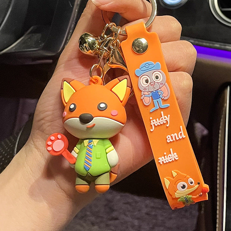 Cartoon Doll Epoxy Duffy Bear Keychain Pendant Nick Fox Monkey Ornaments Business Small Gift