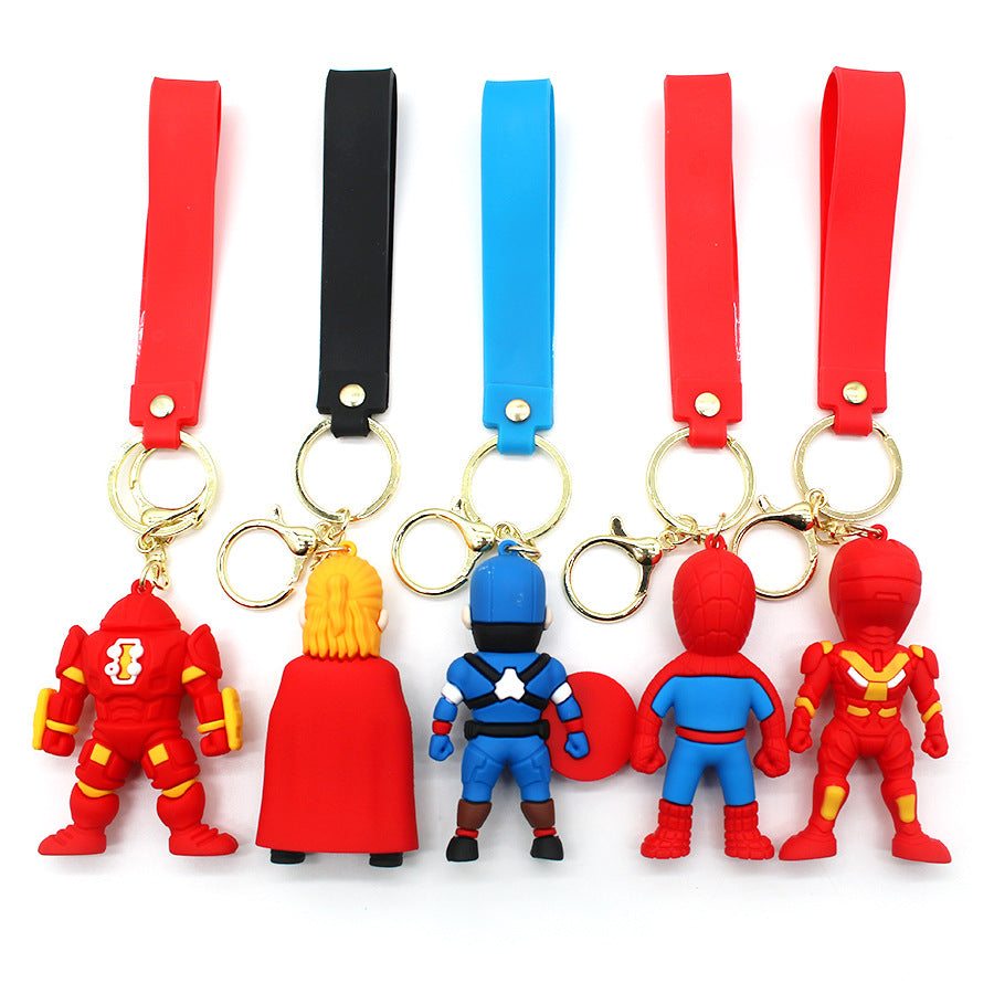 Avengers Superhero Keychain Spider-Man Iron Man Captain America Key Chain Car Key Charm