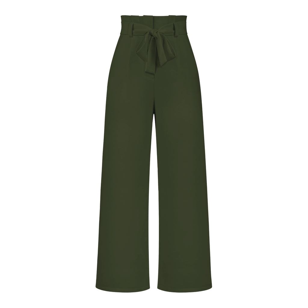 Workwear Women's Dress Suit Pants Casual All-Matching Wide Leg Trousers with Belt Temperament Commuting Pants Summer