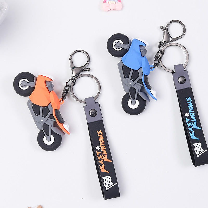 Creative Cool Motorcycle Keychain Cute Motorcycle Boys' Accessories Pendant Exquisite Schoolbag Pendant Gift