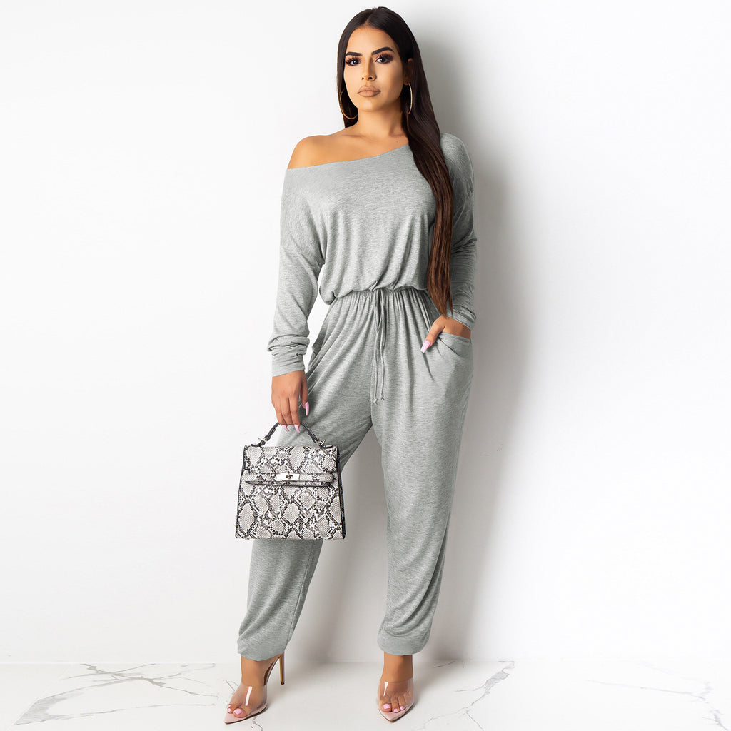 Classic Solid Color Jumpsuit