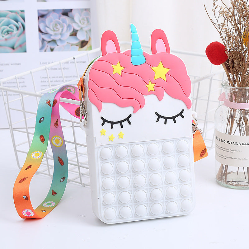 Bag Princess Coin Purse Silicone Crossbody Adult and Children Decompression Cute Cartoon Bag