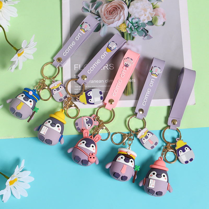 Cartoon Girlish Penguin Keychain Cute Doll Key Chain Couple Accessories Handbag Pendant Small Gift