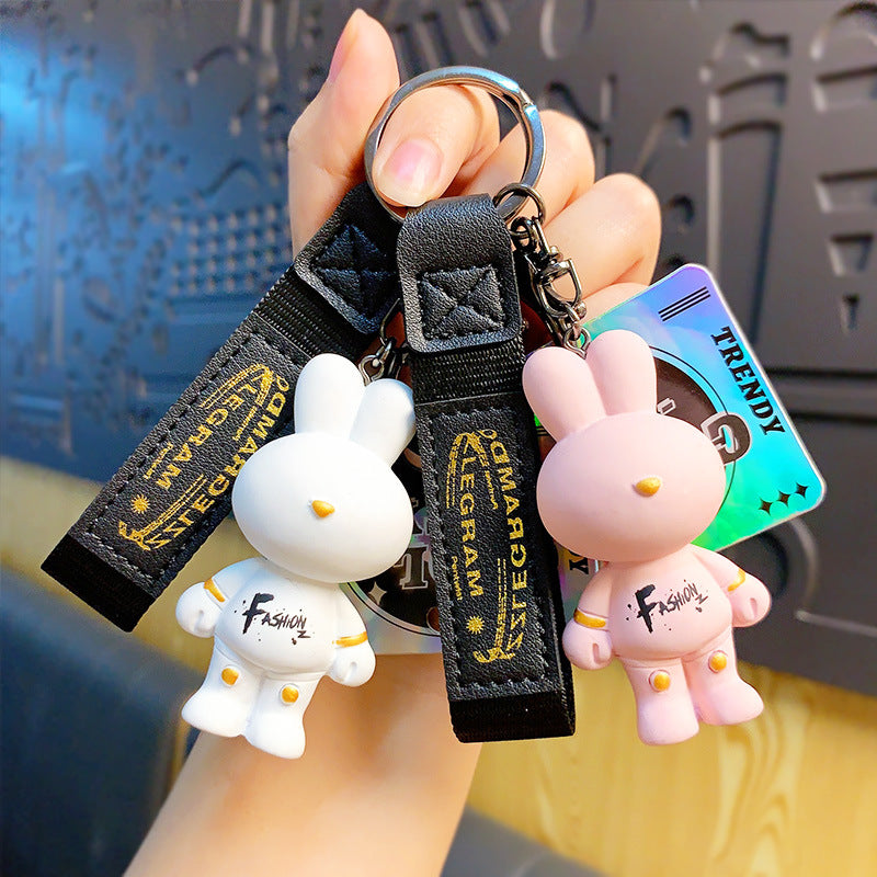 Cartoon Moonlight Faceless Rabbit Keychain Couple Creative Exquisite Doll Key Chain Handbag Pendant Small Gift