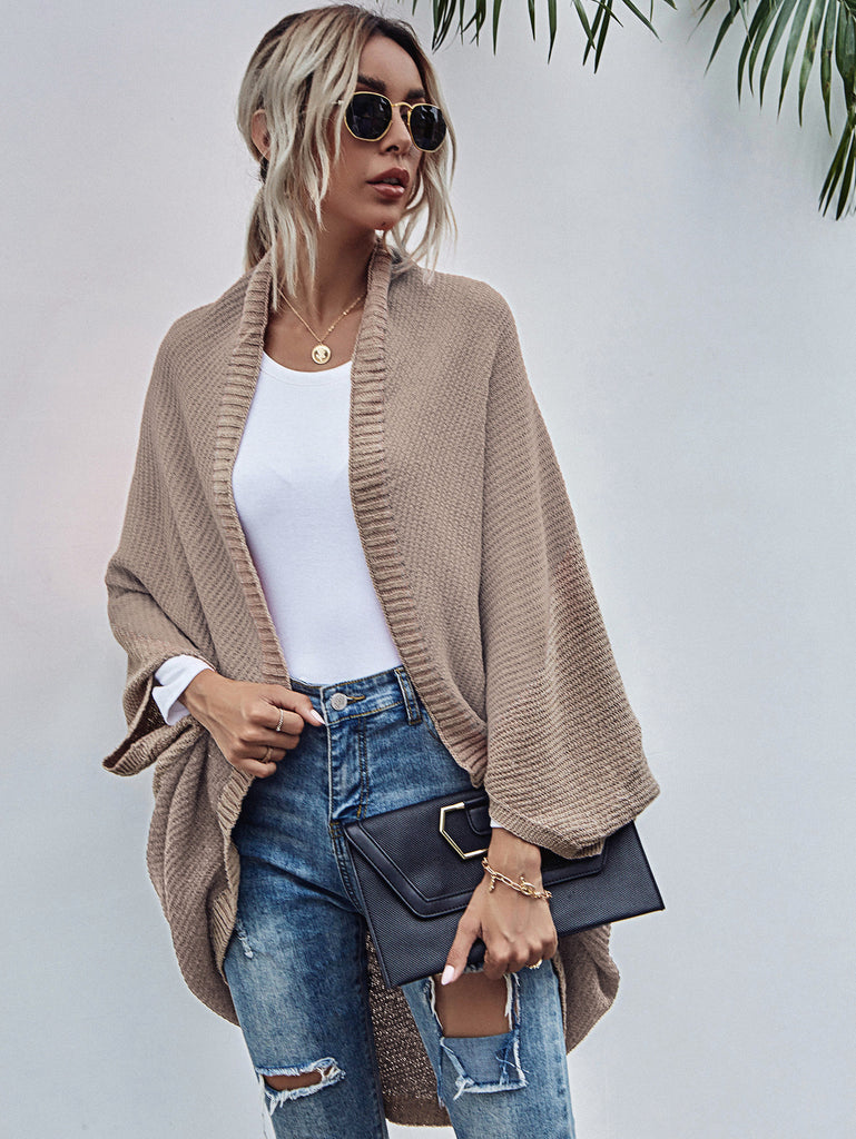 Autumn and Winter New Color Stitching Knitted Cardigan Sweater Coat