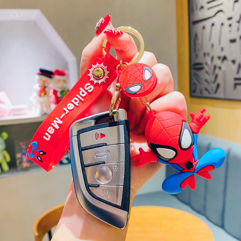 Creative Kweichow Moutai Spider-Man Handbag Pendant Car Key Chain Girl Heart Cute Hang Decorations Couple Gift Keychain