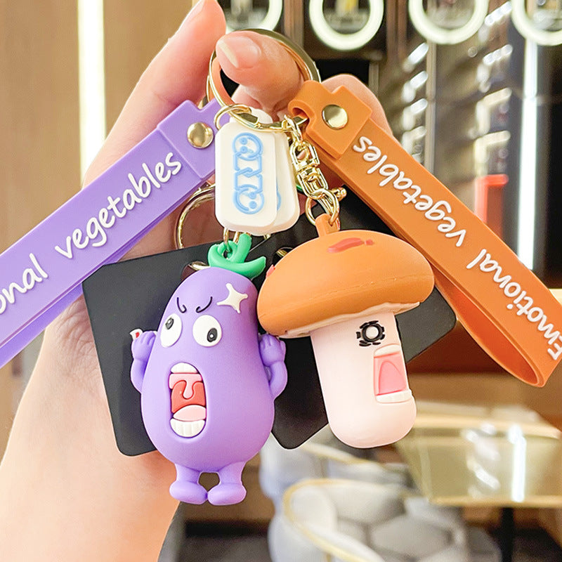 Emotional Vegetable Keychain Pendant Angry Eggplant Little Creative Gifts Exquisite Couple Bags Hanging Ornament