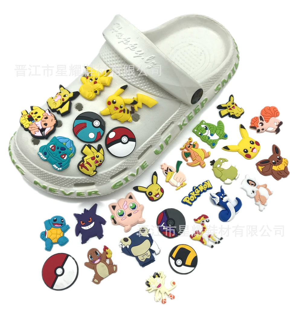 Pokémon PVC Soft Rubber Hole Shoes Decorative Buckle Hole Shoes Shoe Ornament Shoe Buckle Accessories