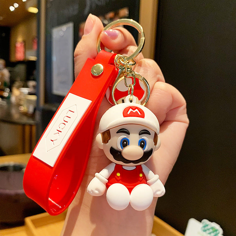 Creative Epoxy Mario Doll Keychain Pendant Cute Cartoon Car Key Chain Pendant Small Gift