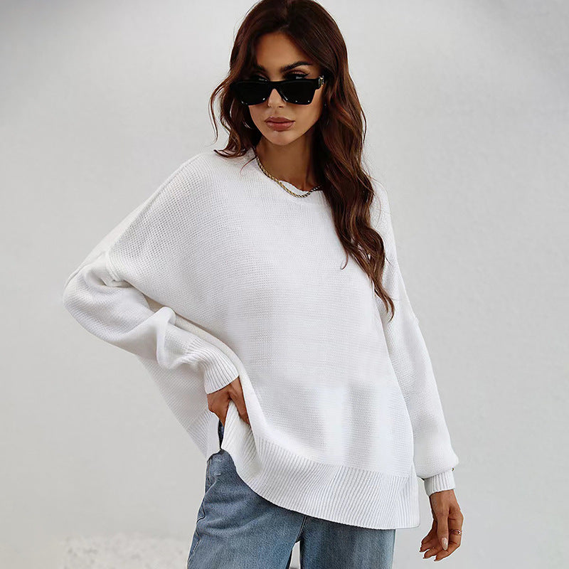 Loose and Idle Thick Popular round Neck Knitted Bottoming Shirt