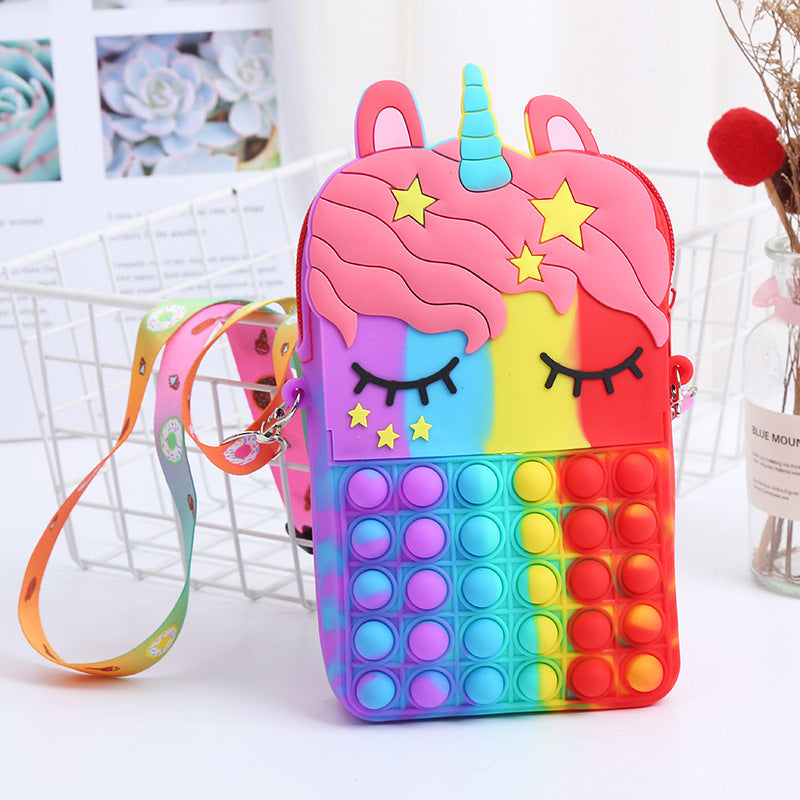 Bag Princess Coin Purse Silicone Crossbody Adult and Children Decompression Cute Cartoon Bag