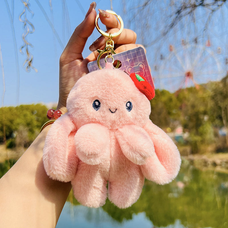 Creative Cartoon Rabbit Keychain Ornaments Plush Doll Doll Pendant Cute Schoolbag Hanging Ornaments Cute Key Ring