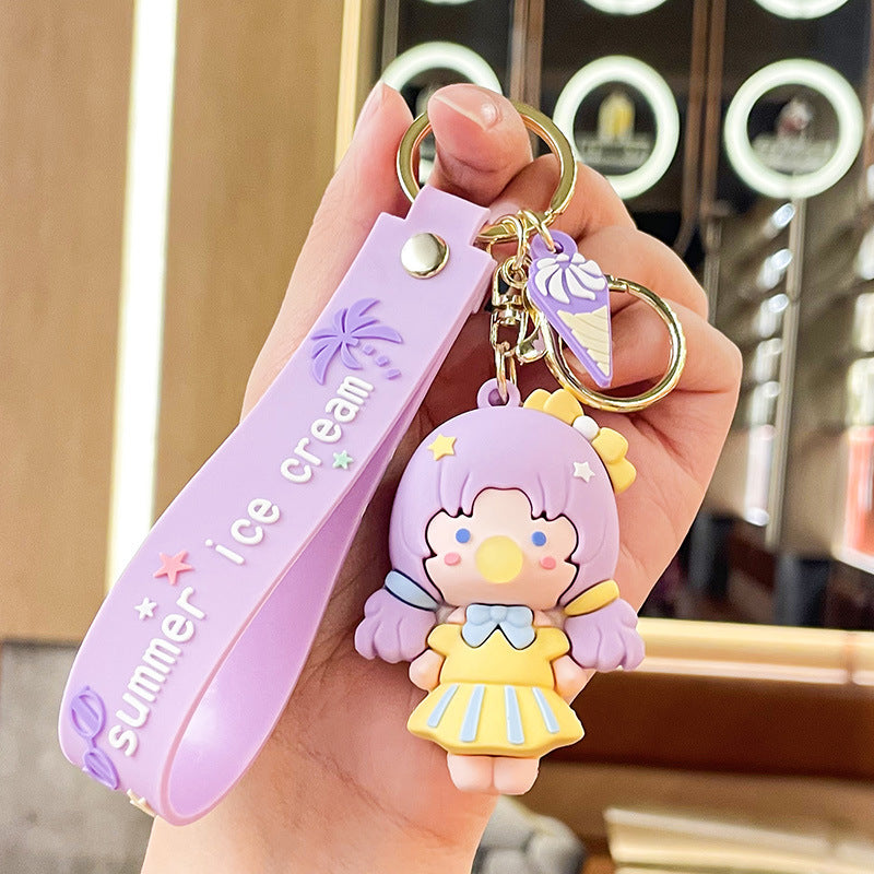 Cute Summer Sea Style Bubble Princess Keychain Trendy Jewelry Pendant Cartoon Doll Exquisite Bag Ornaments