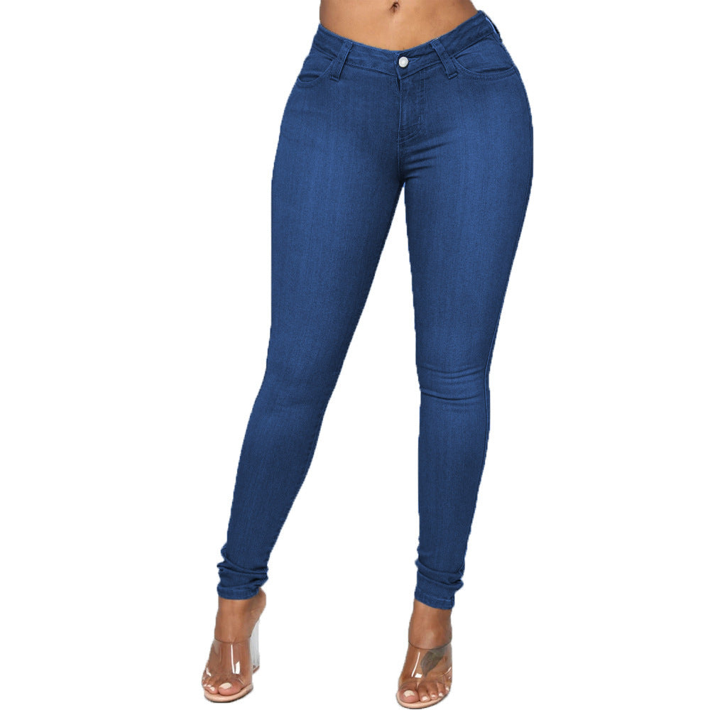 Bestseller Fashion Women's Wear High Waist High Elasticity Slim-Fitting Ankle-Tied Pen Holder Women's Jeans