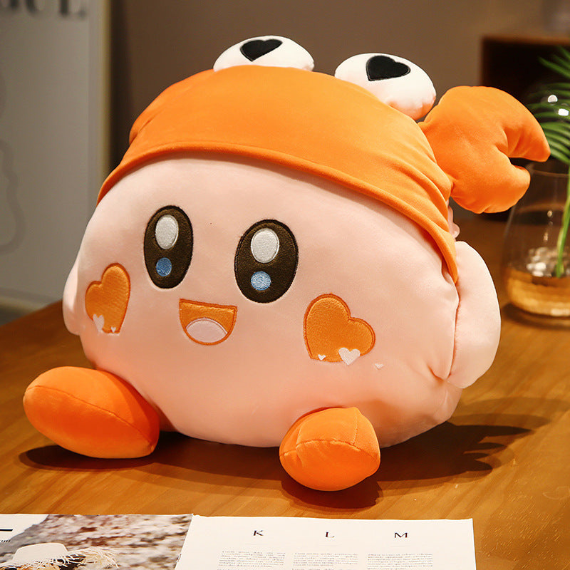 Creative Cartoon Kirby Three-in-One Doll Pillow and Blanket Anime Peripheral Secondary Plush Toy