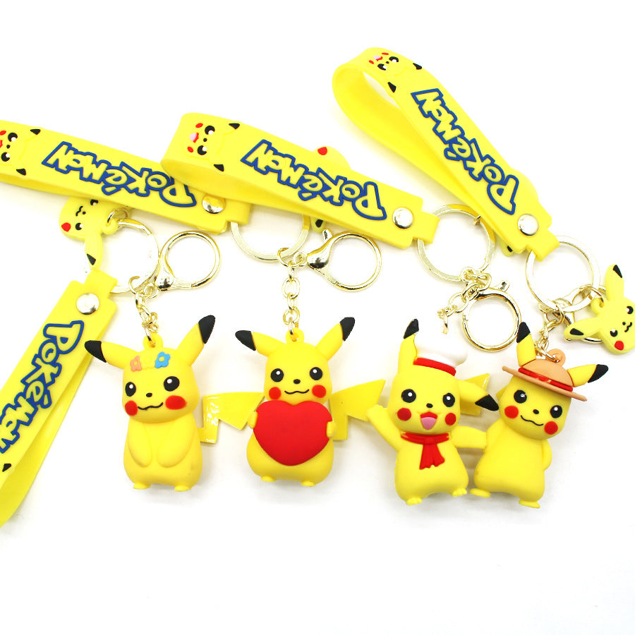 Cartoon Pokémon Pikachu Keychain Bag Schoolbag Cute Pendant Children's Gift Charm