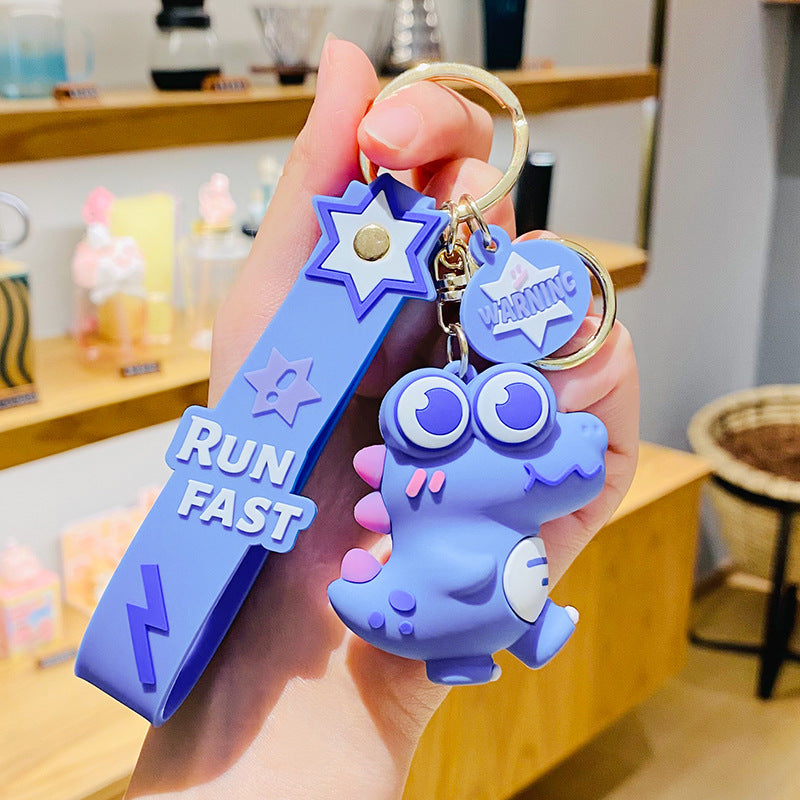 Creative and Refined Dinosaur Doll Car Key Ring Cartoon Schoolbag Pendant Internet Celebrity Ins Couple Small Gift