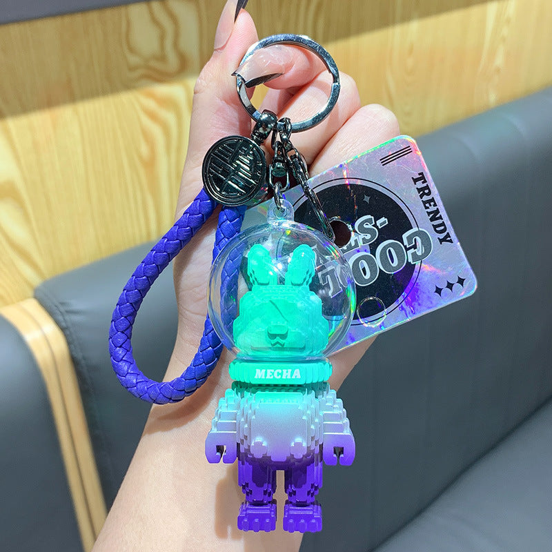 Creative Trendy Cool Pixel Rabbit Keychain Pendant Cartoon Bunny Doll Car Key Chain Ornament Gifts