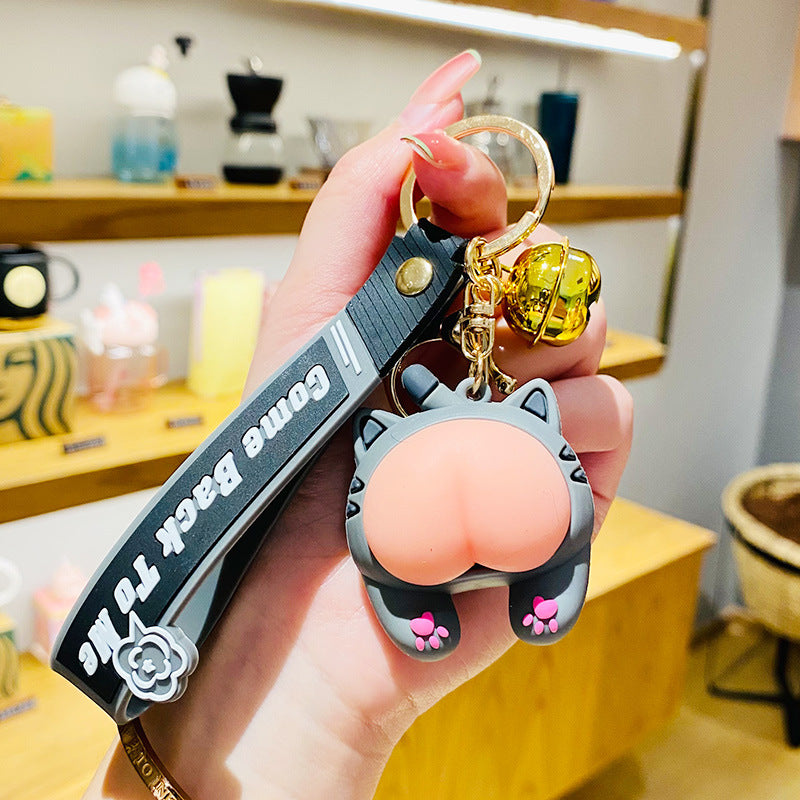 Creative QQ Bullet Egg Cat Bag Package Pendant Car Key Ring Soft and Cute Girl Cute Hang Decorations Couple Small Gift