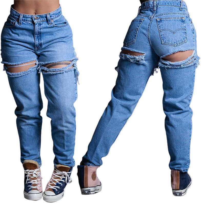 Bestseller Ripped Jeans Women's Washed High Waist Loose Jeans