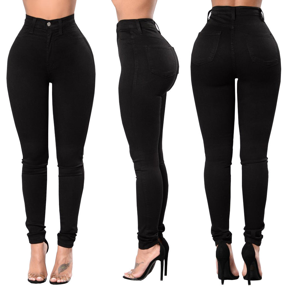 Bestseller Fashion Women's Wear High Waist High Elasticity Slim-Fitting Ankle-Tied Pen Holder Women's Jeans