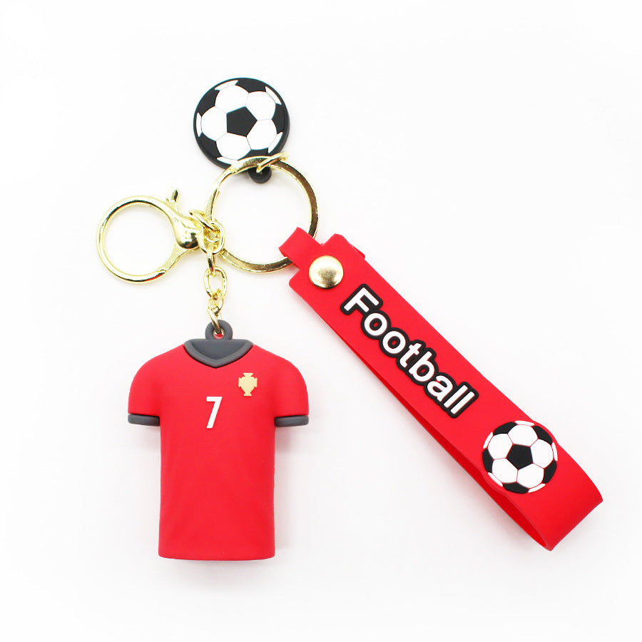 World Cup Soccer Uniform Jersey Keychain 3D Epoxy Creative Football Suit Pendant Football Pendant World Cup Gift