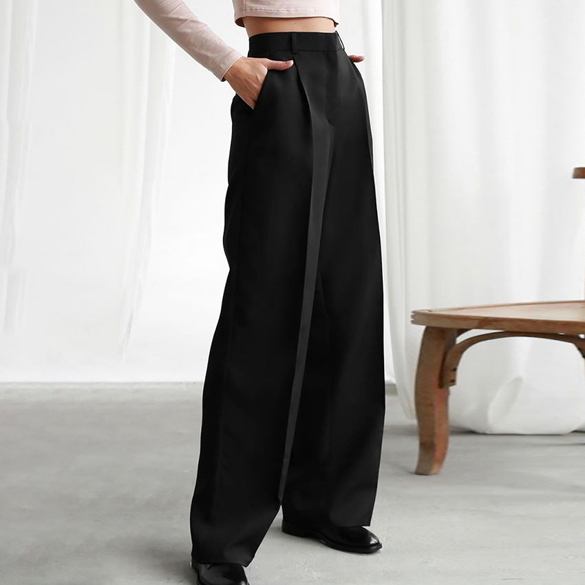 European and American Fashion Apple Green Casual Wide-Leg Pants Trousers Mopping Floor All-Match Commute Elegant Ladies