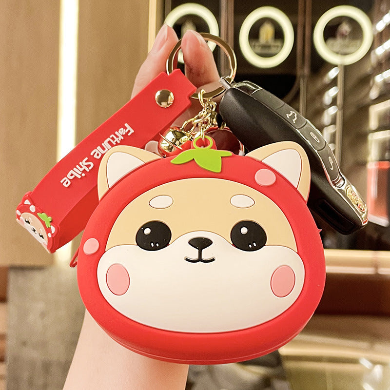 Silicone Small Caichai Coin Purse Keychain Cute Pendant Earphone Lipstick Pack Small Change Storage Gift
