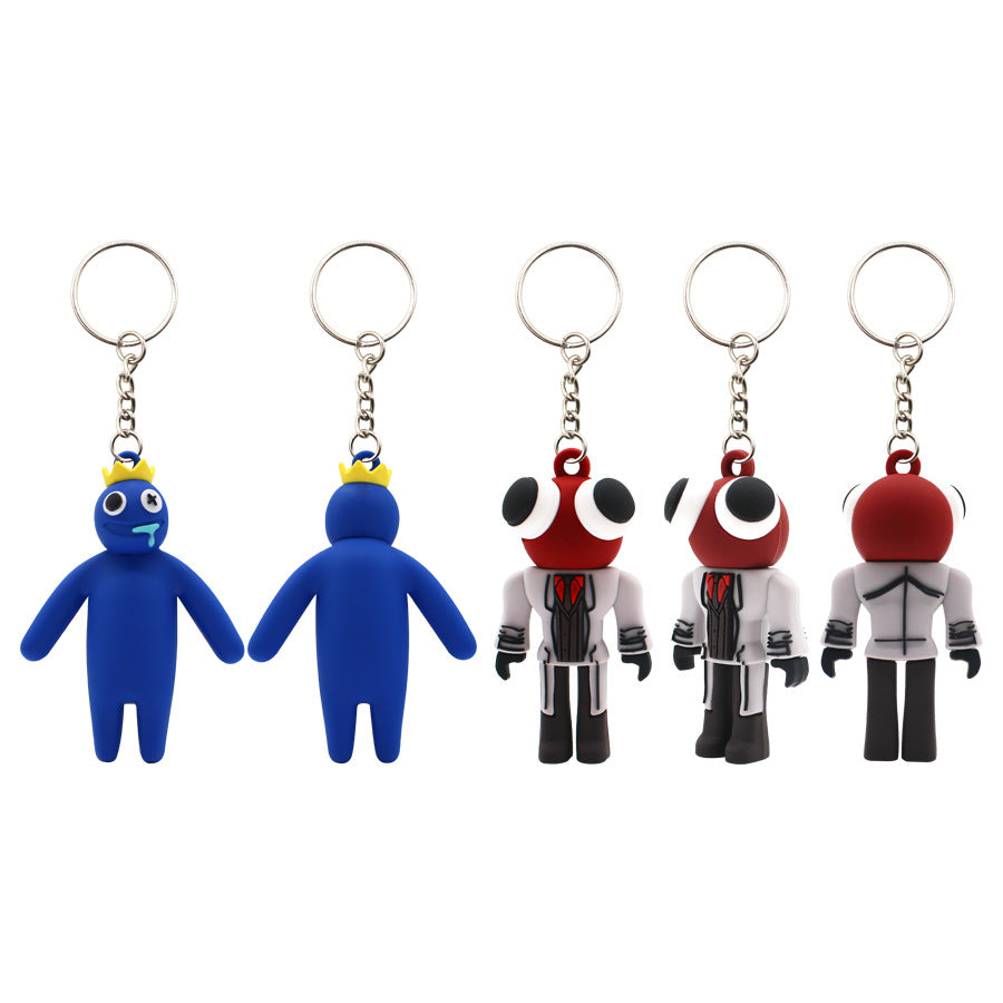 Rainbow Friends Partner Keychain Rainbow Friends Crown Small Blue Population Water Monster Black Ant Pendant