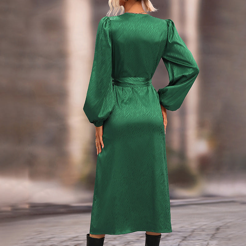 European and American Style Dress Long Sleeve Dress