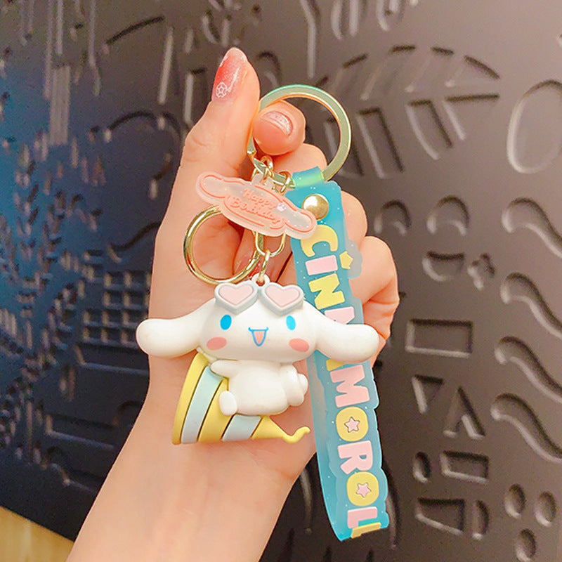 Creative Cartoon Big Ear Dog Keychain Pendant Cute Fashion Car Key Chain Schoolbag Pendant Small Gift