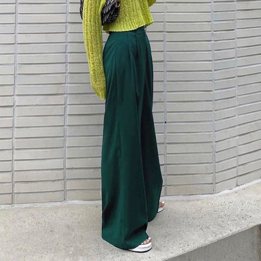 Casual Pants Trousers Wide Leg Pants Women's European and American Commuters' Suit Pants Lengthened Trousers