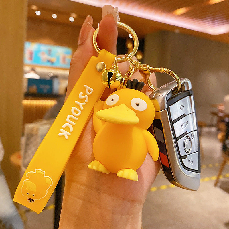 Creative Pokemon Series Psyduck Keychain Ornaments Little Duck Car Key Chain Schoolbag Pendant Small Gifts