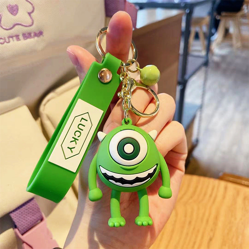 Cartoon Epoxy Big Eyes Hair Monster Keychain Cute Creative Doll Automobile Hanging Ornament Bag Ornament Gifts