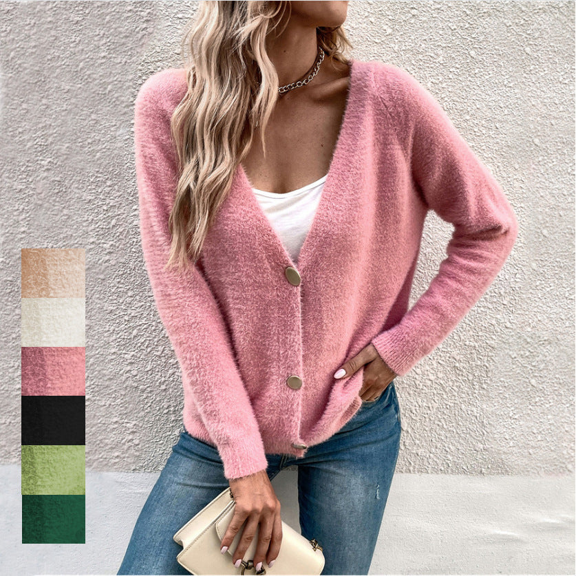 Women's Simple Breasted Cardigan Sweater Coat