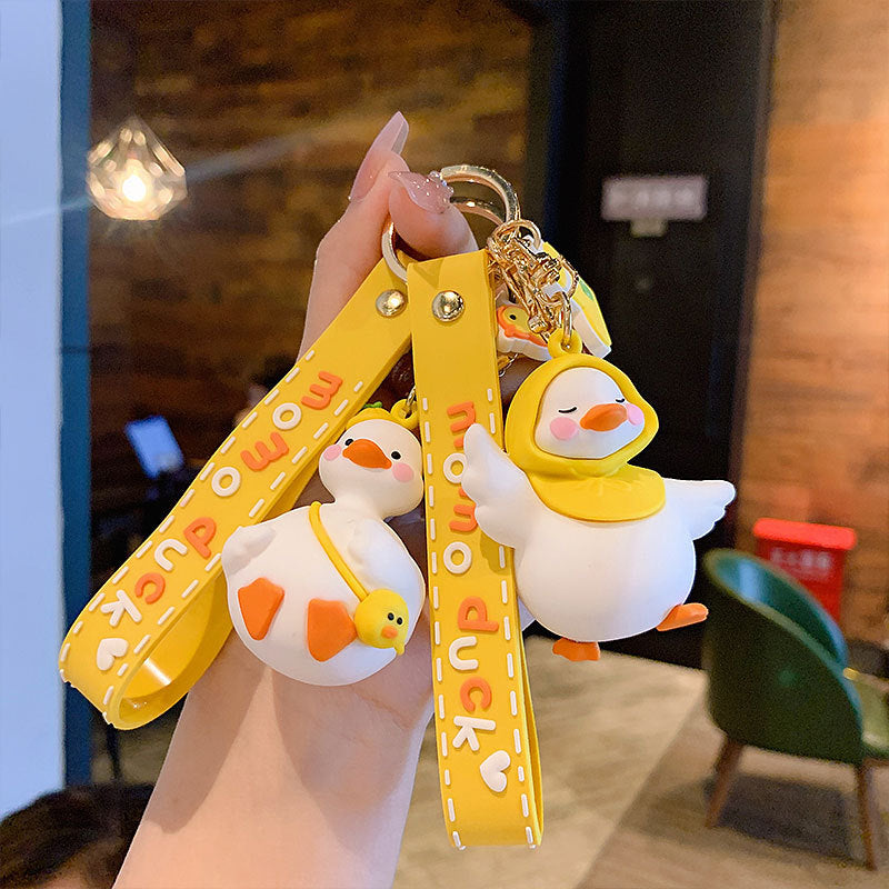 Creative Cartoon Momo Duck Keychain Pendant Female Cute Couple Car Key Chain Bag Ornament Gifts