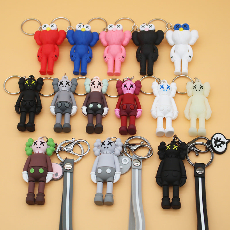 Cool Popular Brand Couple Sesame Street Key Ring KAWS Key Chain Simple Doll Pendant Bag Ornaments Small Gift