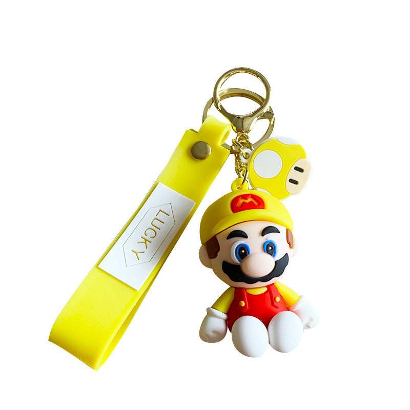 Creative Epoxy Mario Doll Keychain Pendant Cute Cartoon Car Key Chain Pendant Small Gift