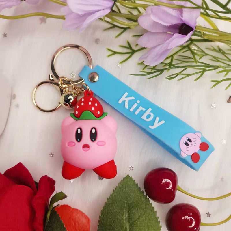 Cute Kirby PVC Keychain Pendant Cartoon Doll Little Creative Gifts Bag Accessories