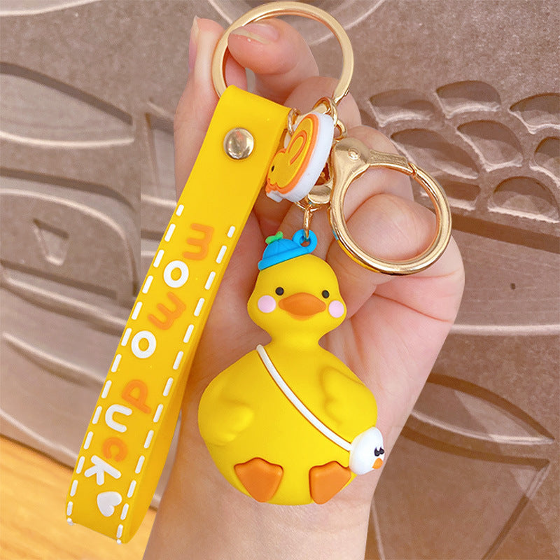 Creative Cartoon Momo Duck Keychain Pendant Female Cute Couple Car Key Chain Bag Ornament Gifts