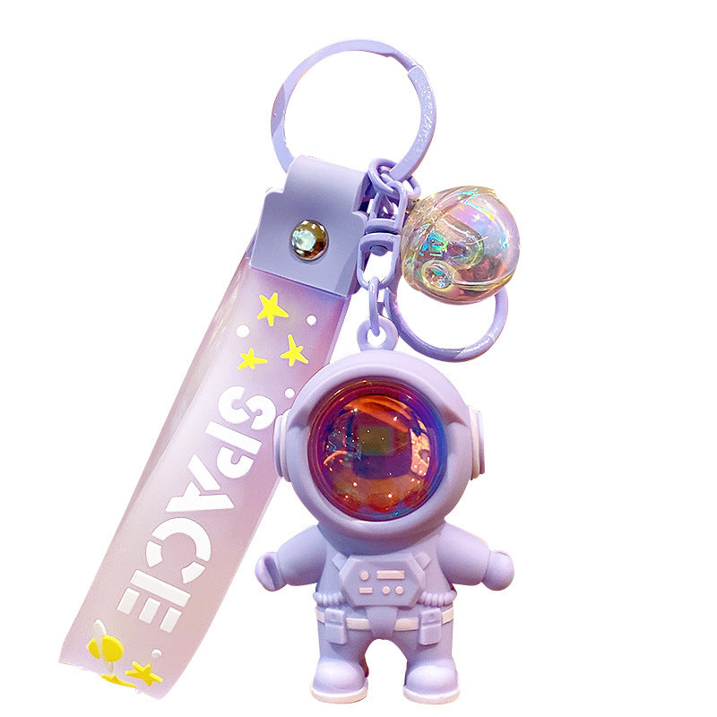 Astronaut Sunset Light Keychain Female Cute Cartoon Couple Car Key Chain Schoolbag Pendant Small Gift