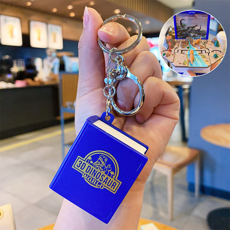 Creative 3D Three-Dimensional Fantasy World Magic Book Keychain Pendant Cartoon Car Key Chain Schoolbag Pendant