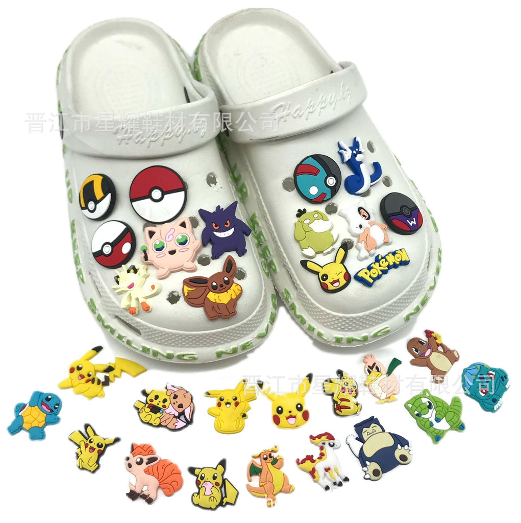 Pokémon PVC Soft Rubber Hole Shoes Decorative Buckle Hole Shoes Shoe Ornament Shoe Buckle Accessories